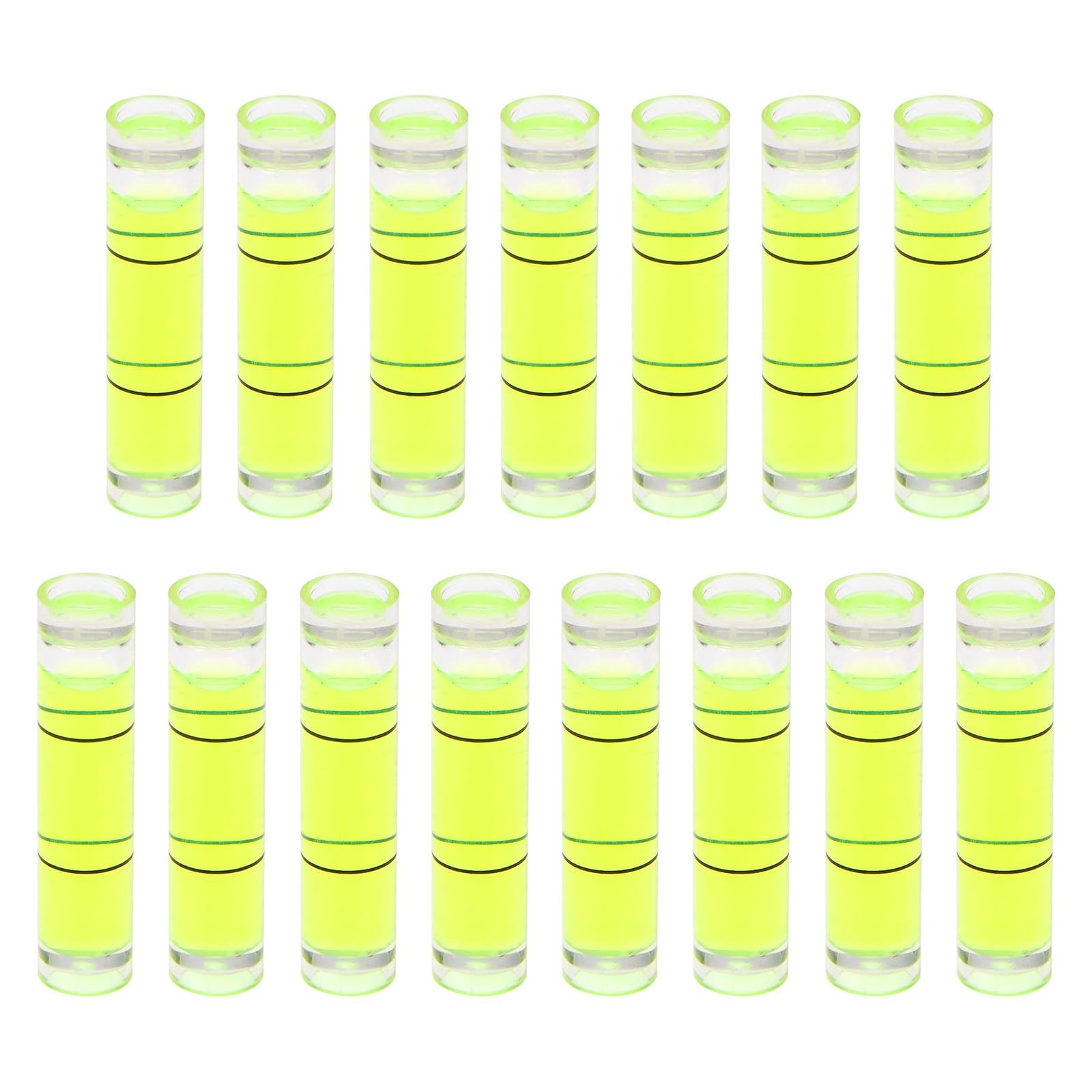 HARFINGTON 15pcs Small Cylindrical Bubble Level Vials 8x35mm 8x35mm, Clear