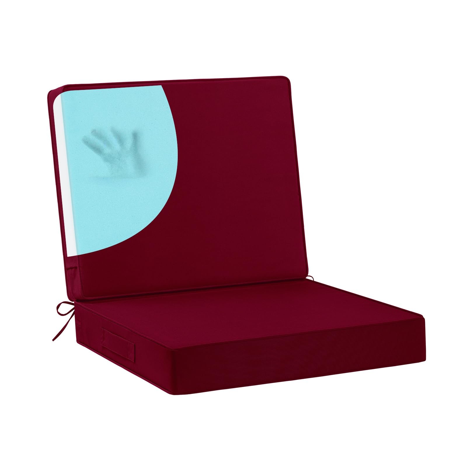 Waterproof Outdoor Chair Cushions 24x24, Memory Foam Outdoor Cushions for Pat...