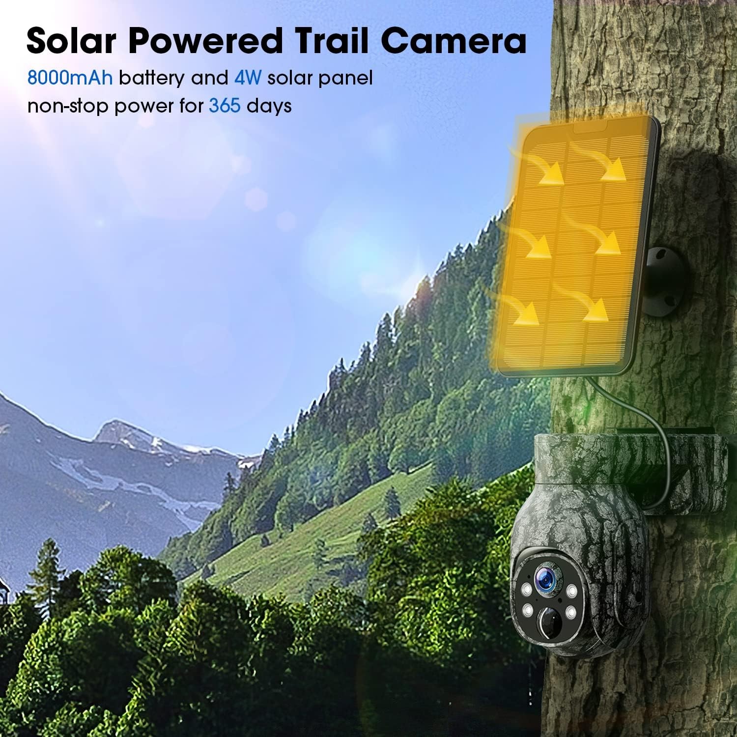 2* Campark 2K 4G LTE Cellular Solar PTZ Trail Camera Security Camera + SIM Card