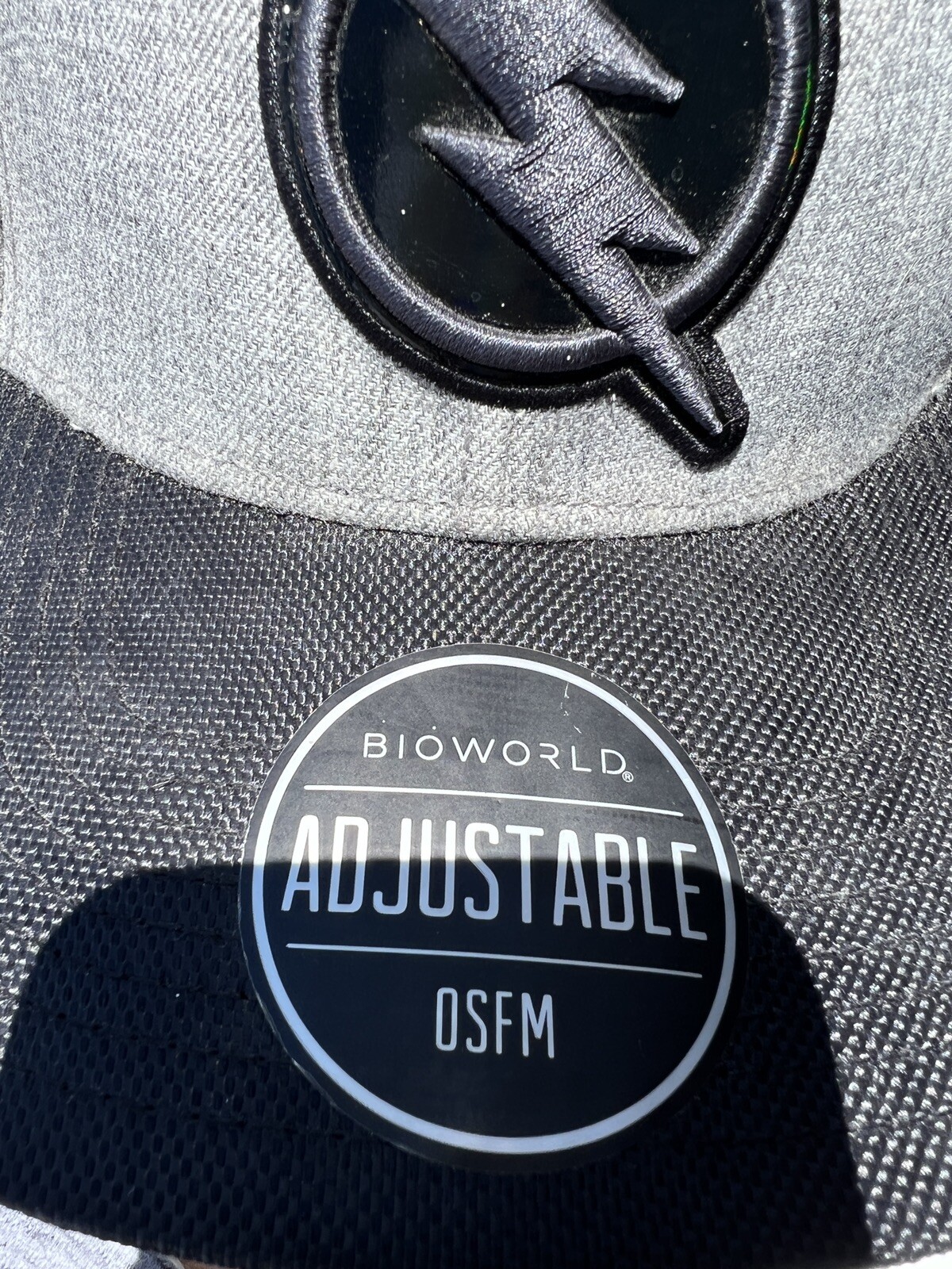 BioWorld Flash Emblem on Front Gray Hat/Cap Black Bill with Snap Back OSFM. EUC