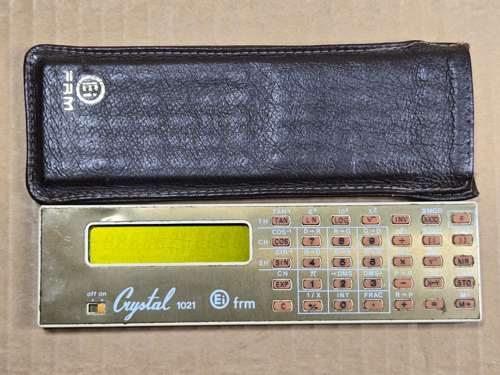 EI FRM Crystal 1021 Vintage Slim Pocket Size Calculator - Parts OR Repair
