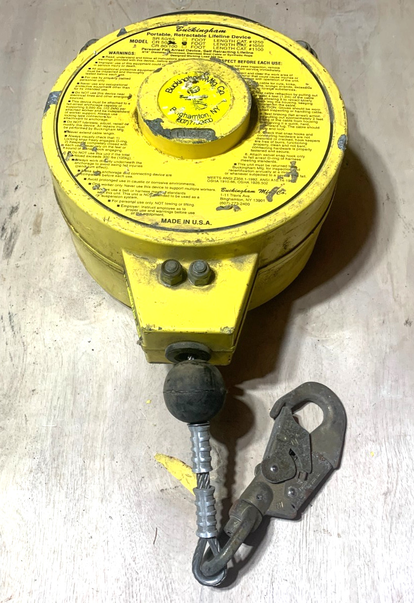 Buckingham Retractable Life line Device 350 lbs Capacity, 50ft Line CR50
