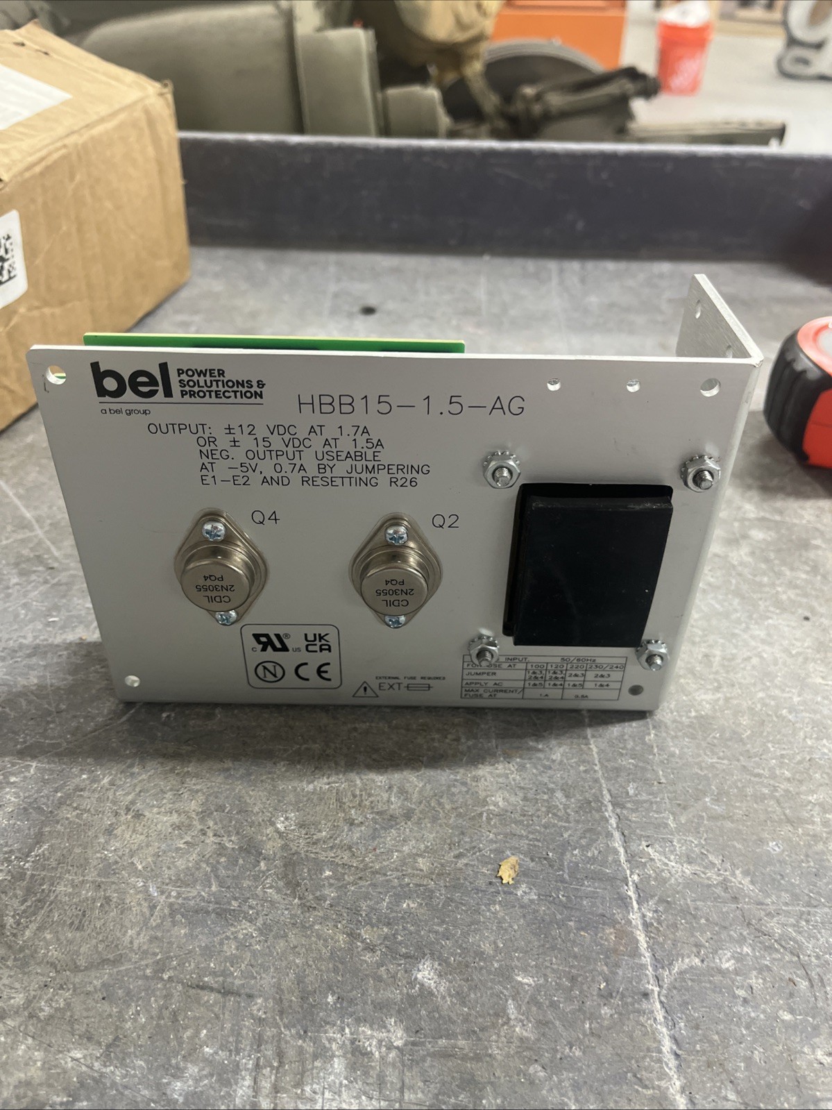Bel HD15-6-AG Linear Power Supply 15VDC 6A Output, 100-240VAC Input
