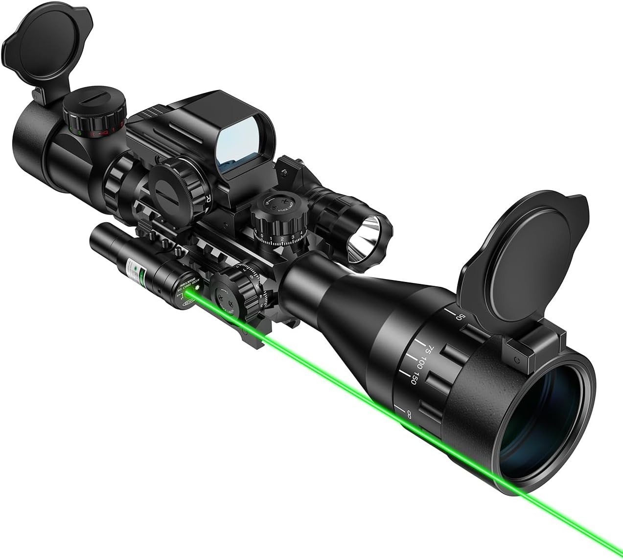 4-16x50 Hunting Rifle Scope Dual Illuminated Optics & Illuminated Reflex Sight