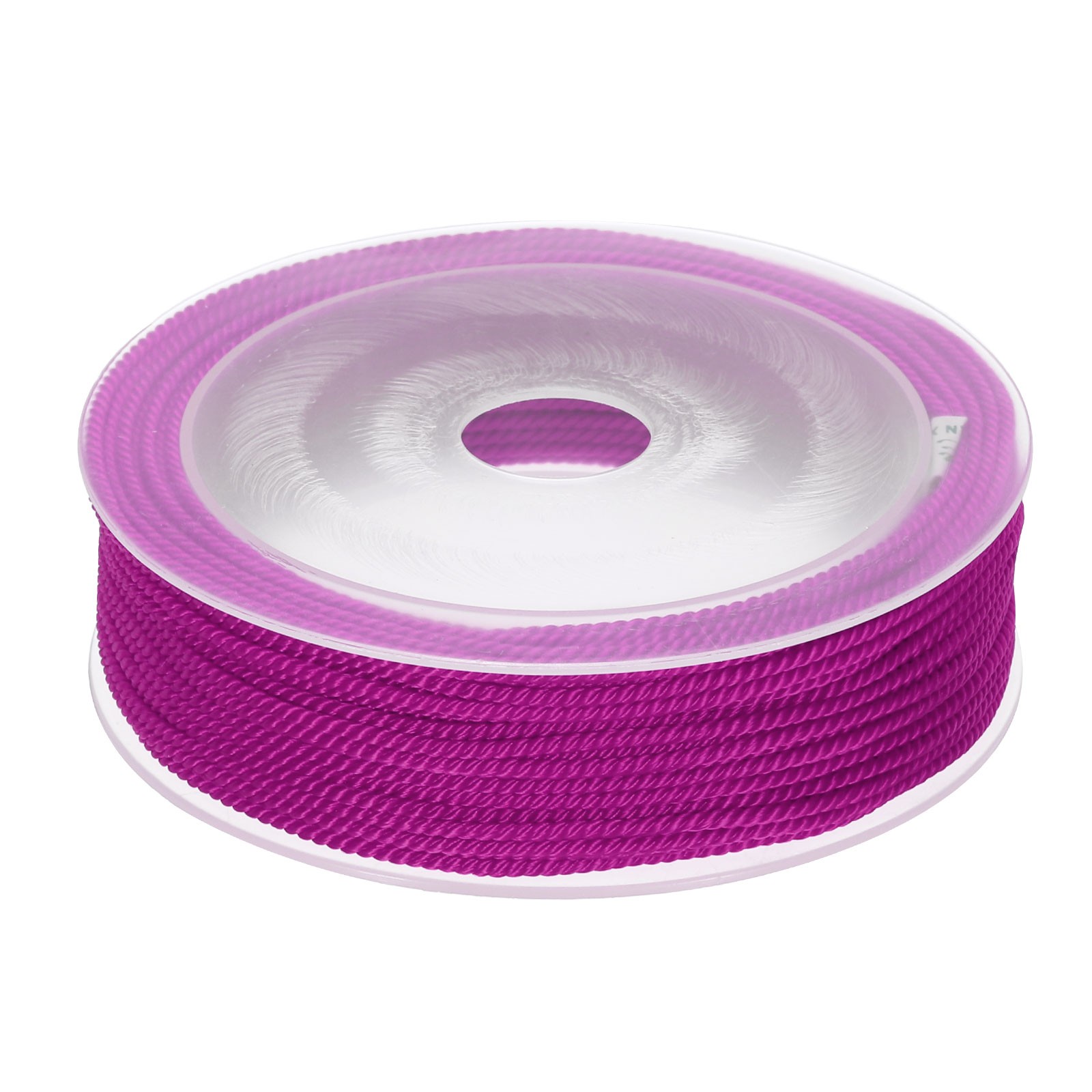 Trim Cord Rope 1.5mm Nylon Twisted Braid Trim Rope 0.06" 22 Yards Rose Red