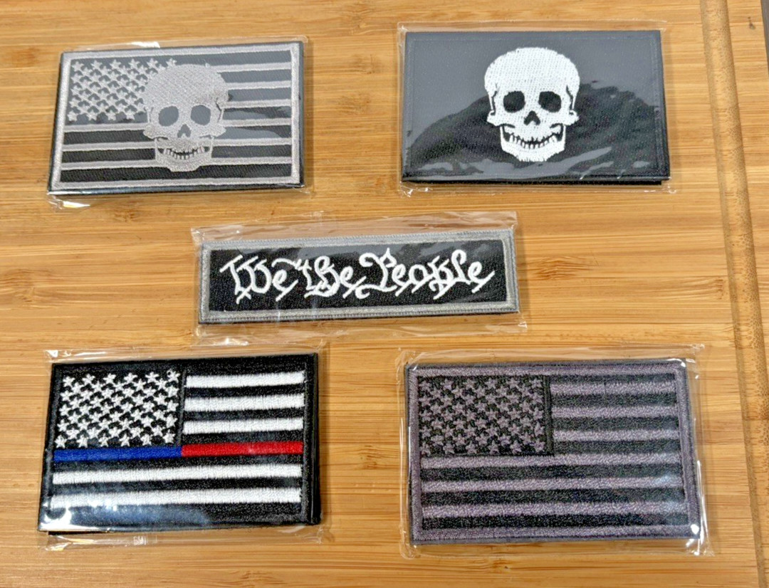 Set of 5 Tactical Vest, Military Uniforms Hook and Loop Patches, New