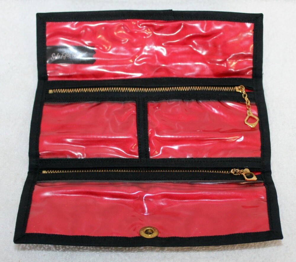 Vintage Saks Fifth Avenue Travel Grooming Jewelry Accessories Tri-Fold Pouch