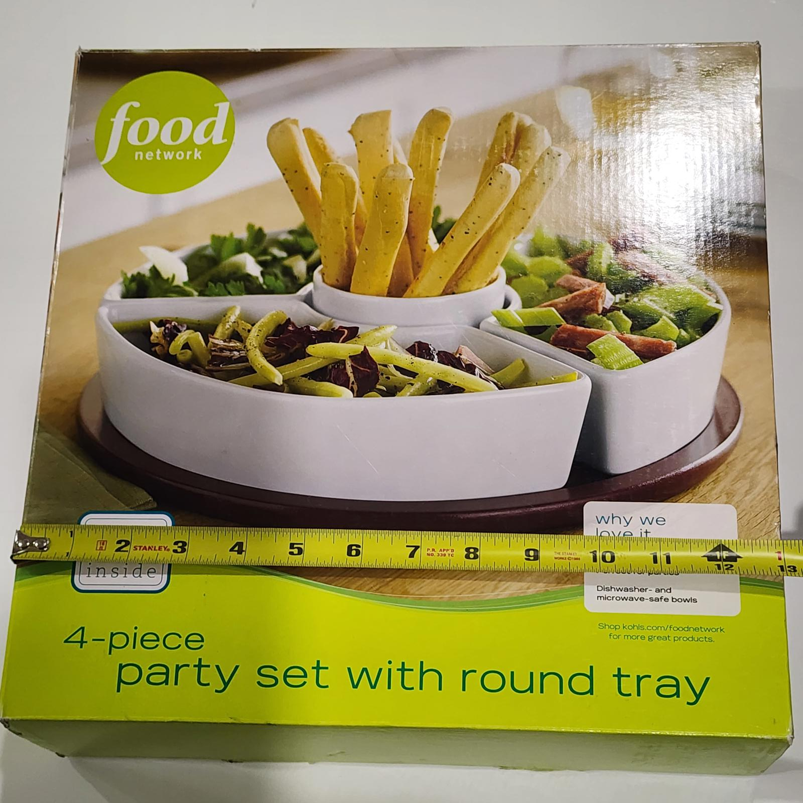 4 piece Party Set with round Tray