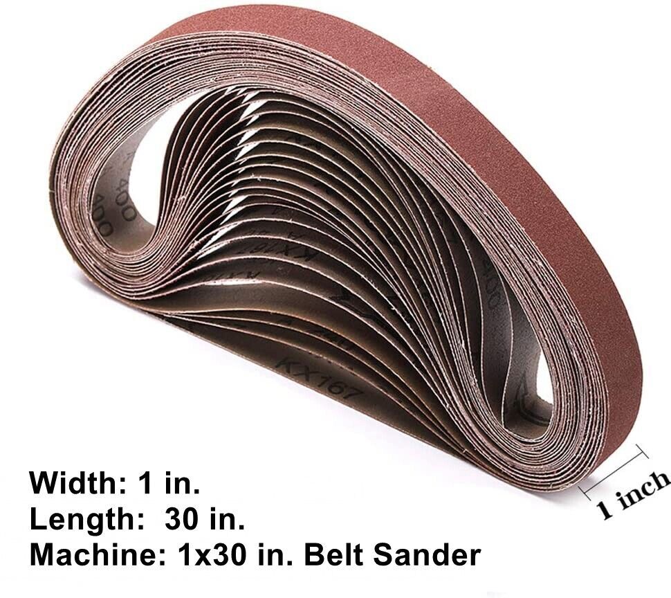 1 x 30 Inch Sanding Belts 150 Grit Aluminum Oxide Premium Sandpaper 10 Pack
