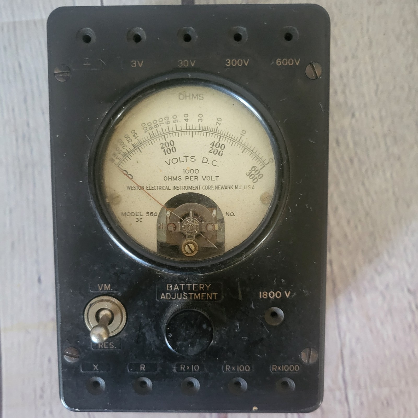 Weston Model 664 Capacity AC Voltmeter 1947 US Navy Radio Equipment USA No Probe
