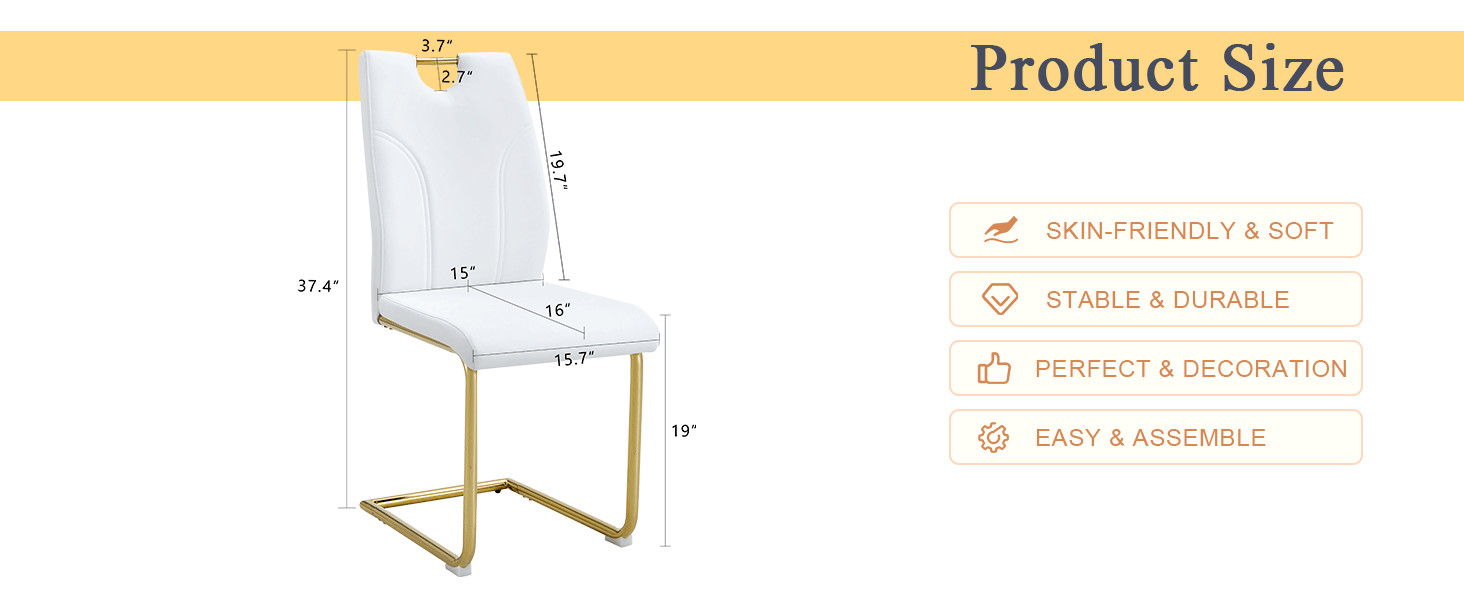White PU Dining Chair Set.Uniquely designed white dining chairs. PU material,