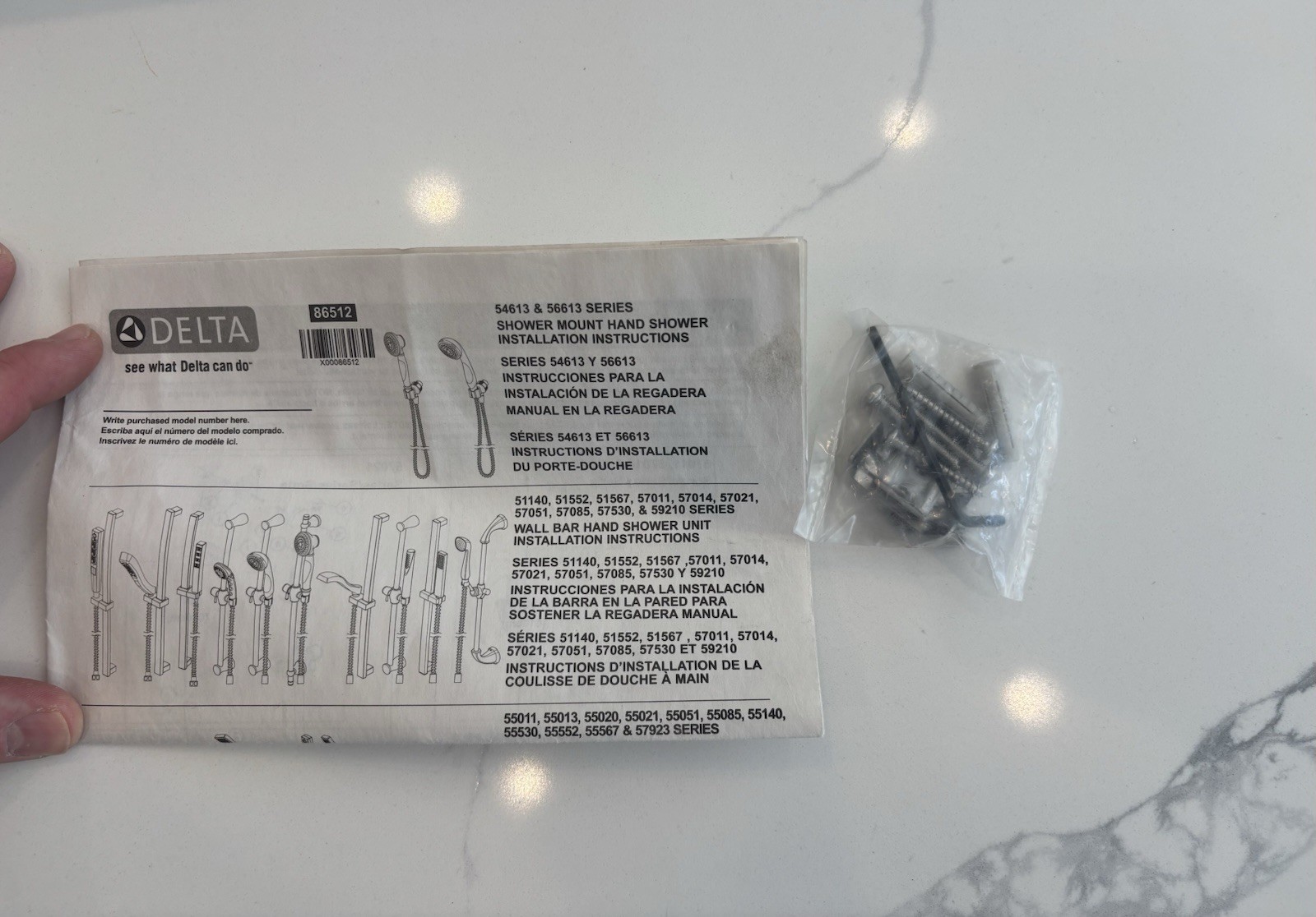 Delta Wall Mount Hand Shower Unit - 57085 - Chrome - New - READ - BLEM