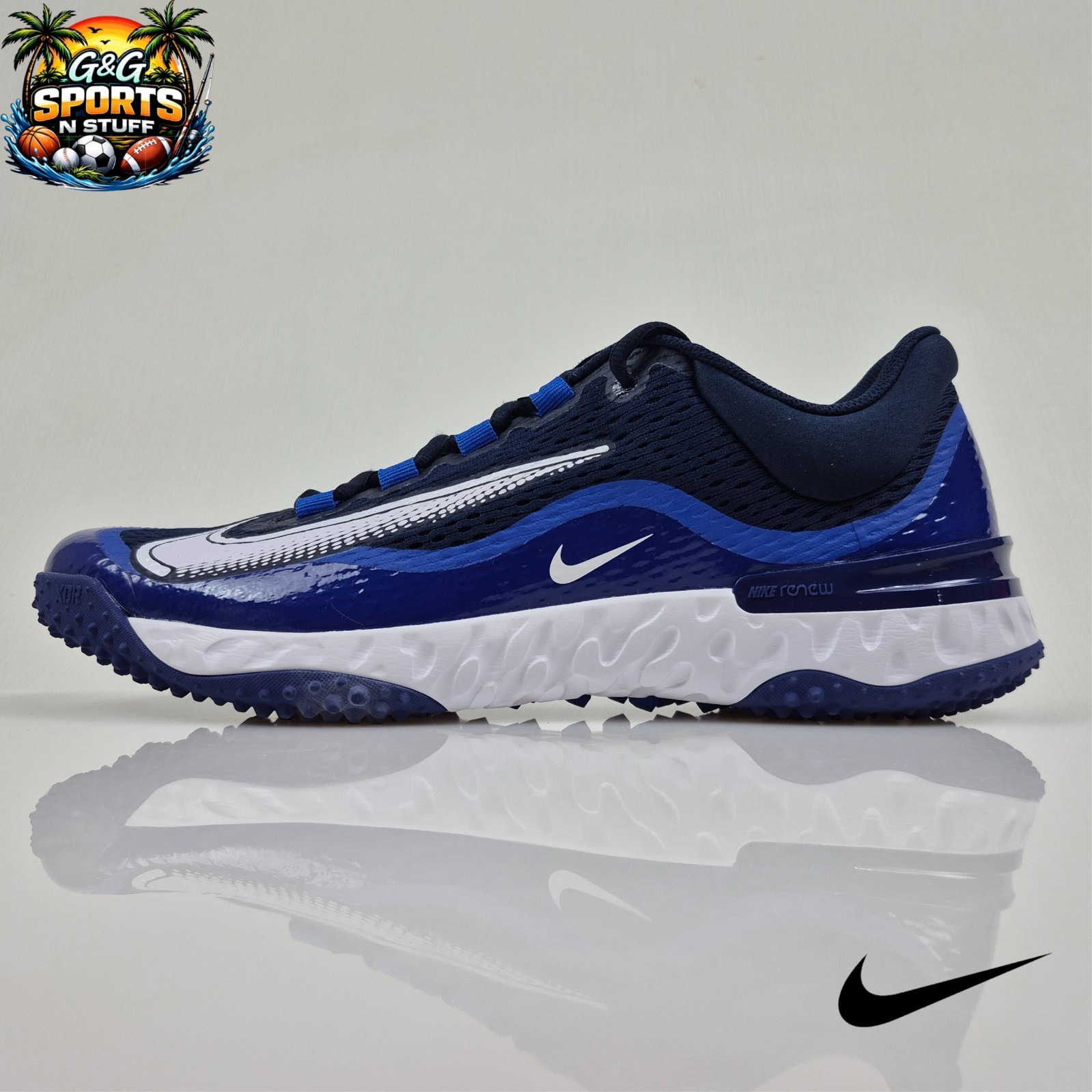 Nike Alpha Huarache Elite 4 Turf Baseball Shoes DX6964-414 Men's Size 12.5 Blue