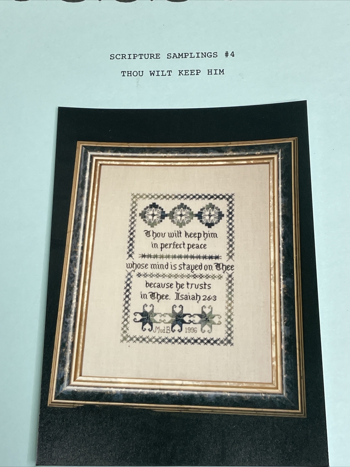 Elegant Needle Scripture Samplings 4 Thou Wilt Keep Him Cross Stitch Pattern