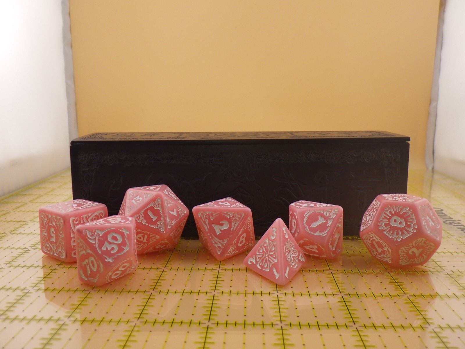 Titan Dice Calliope: Cherry Blossom with White Polyhedral Set with Box RPG
