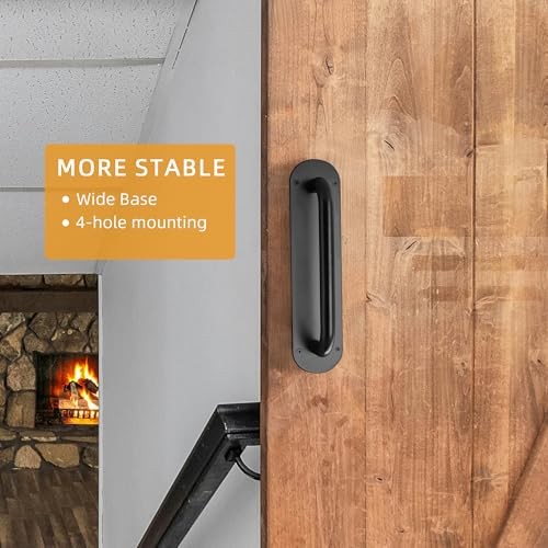 2 Pack 11" Black Large Barn Door Handles, Gate Door Pull Matte Black 2 Pack
