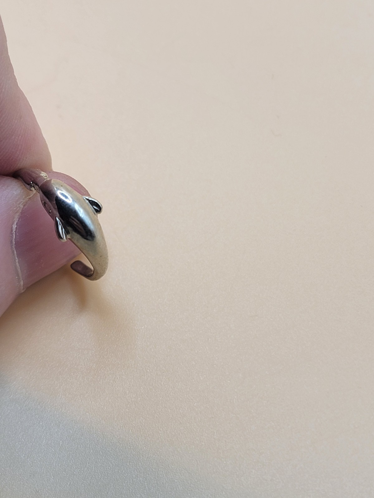 STERLING SILVER DOLPHIN TOE RING Marked 925 Sea Ocean Signed