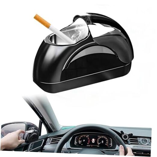 Car Ashtray with Lid Portable Smokeless Car Door Cigarette Ashtray Windproof