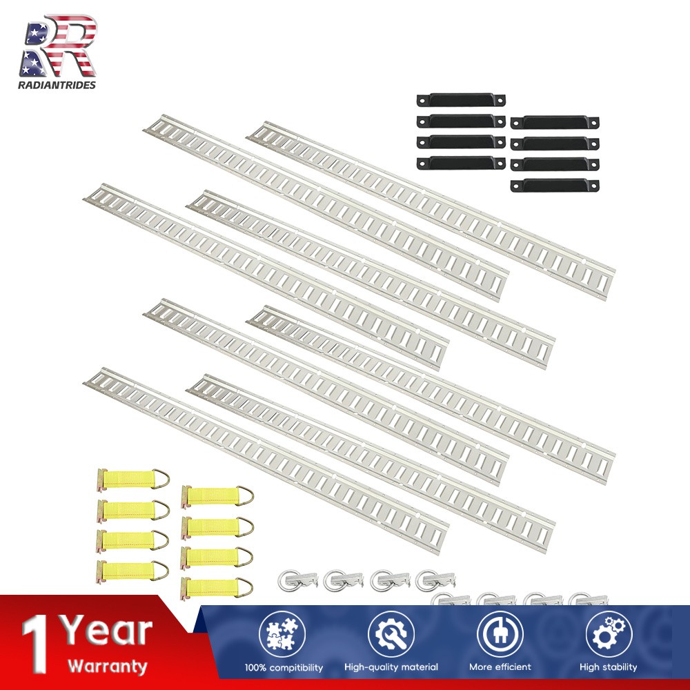 32 Piece 5' Galvanized E Track Rail Set Silver Finish Fit For Enclosed Trailers
