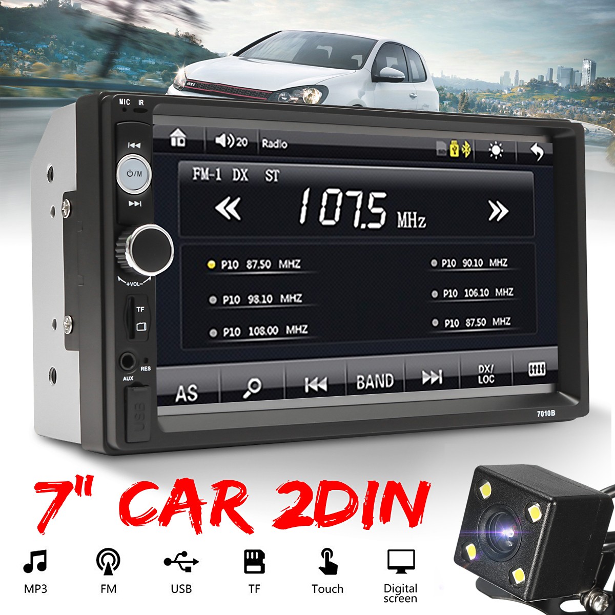 800x480 digital TFT Touch Screen V3.0 Support USB Bluetooth with Backup camera