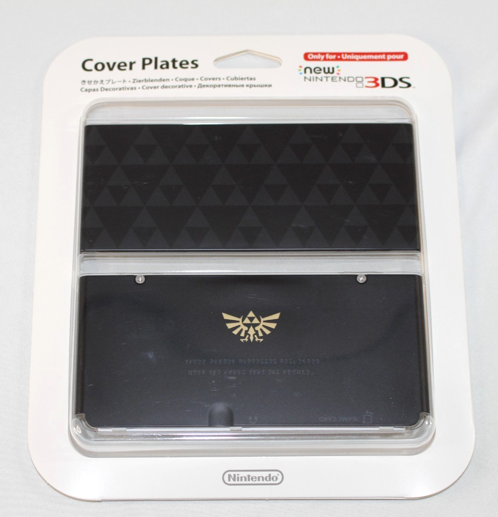 Nintendo New 3DS Black Zelda Hyrule Triforce Cover Plates #055 NEW SEALED RARE!