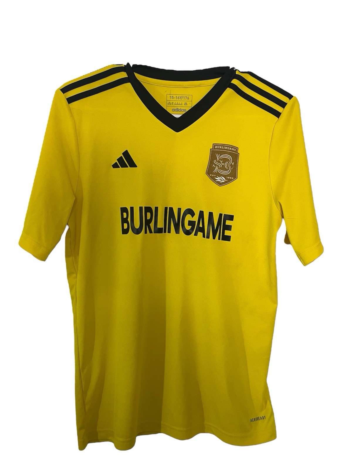 Adidas Burlingame Men's Soccer Jersey Yellow Size Small #50 15-16Y/176
