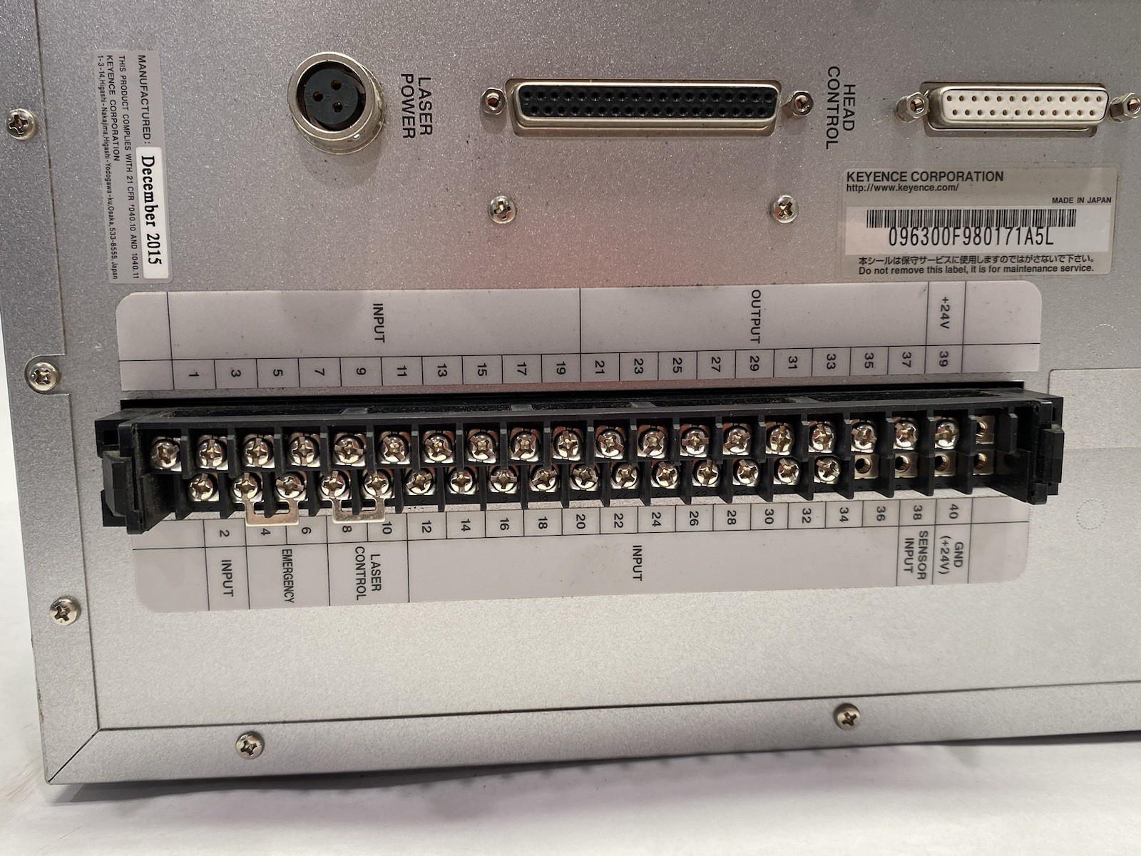 Keyence ML-G9300F CO2 Laser Marker Controller