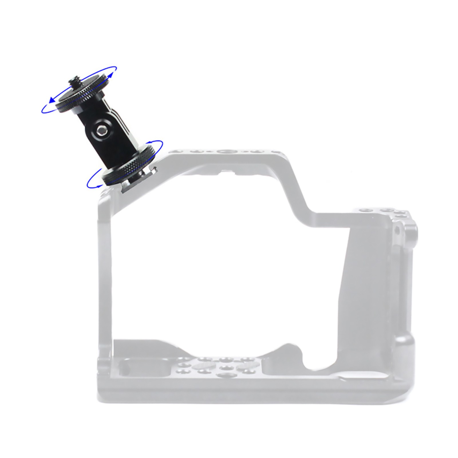 360° Rotatable Cold Shoe 1/4 Screw Base Fixed Adapter Mounting Bracket For GoPro
