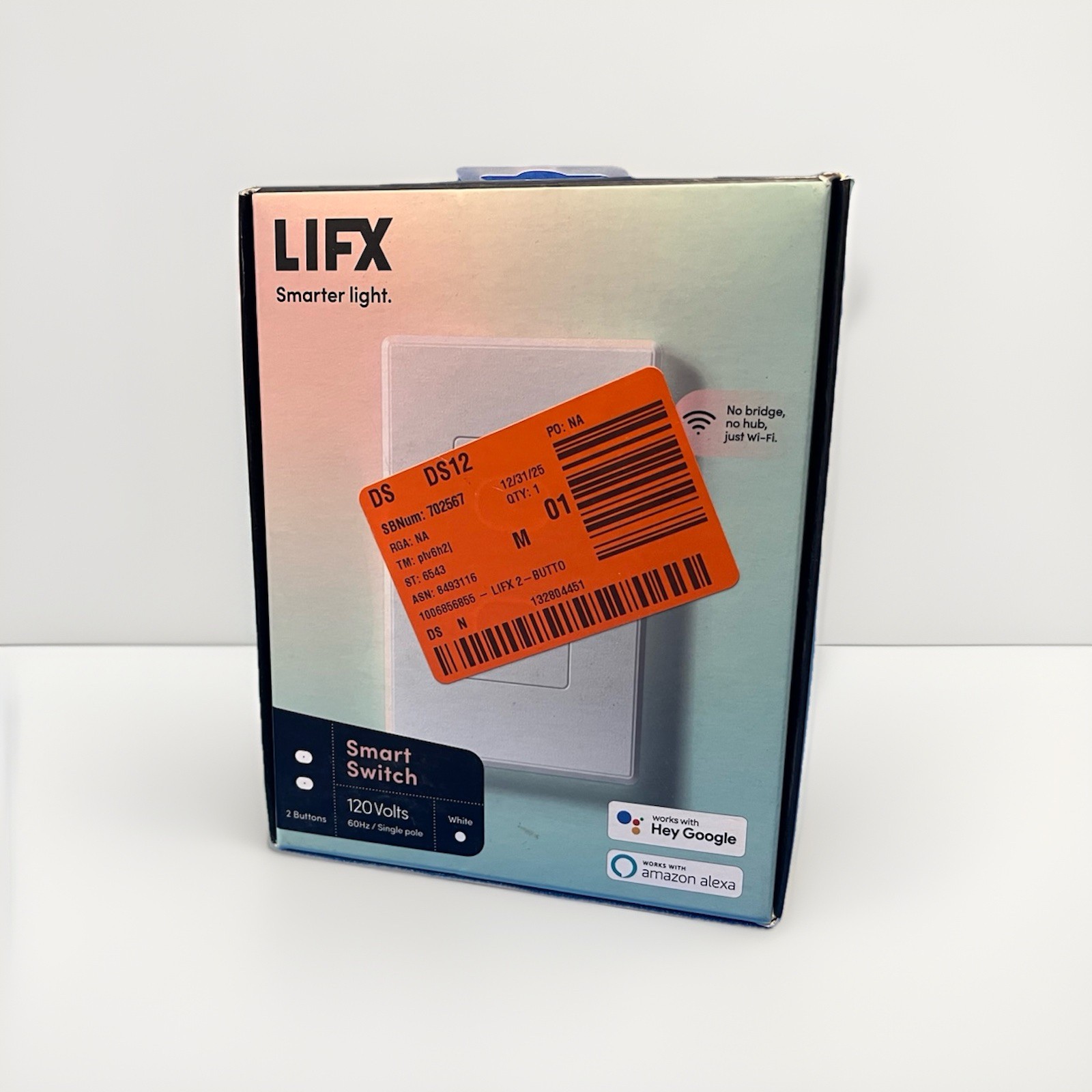 LIFX LFSPWHT1FUS 2-Button WiFi Smart Light Switch White Open Box