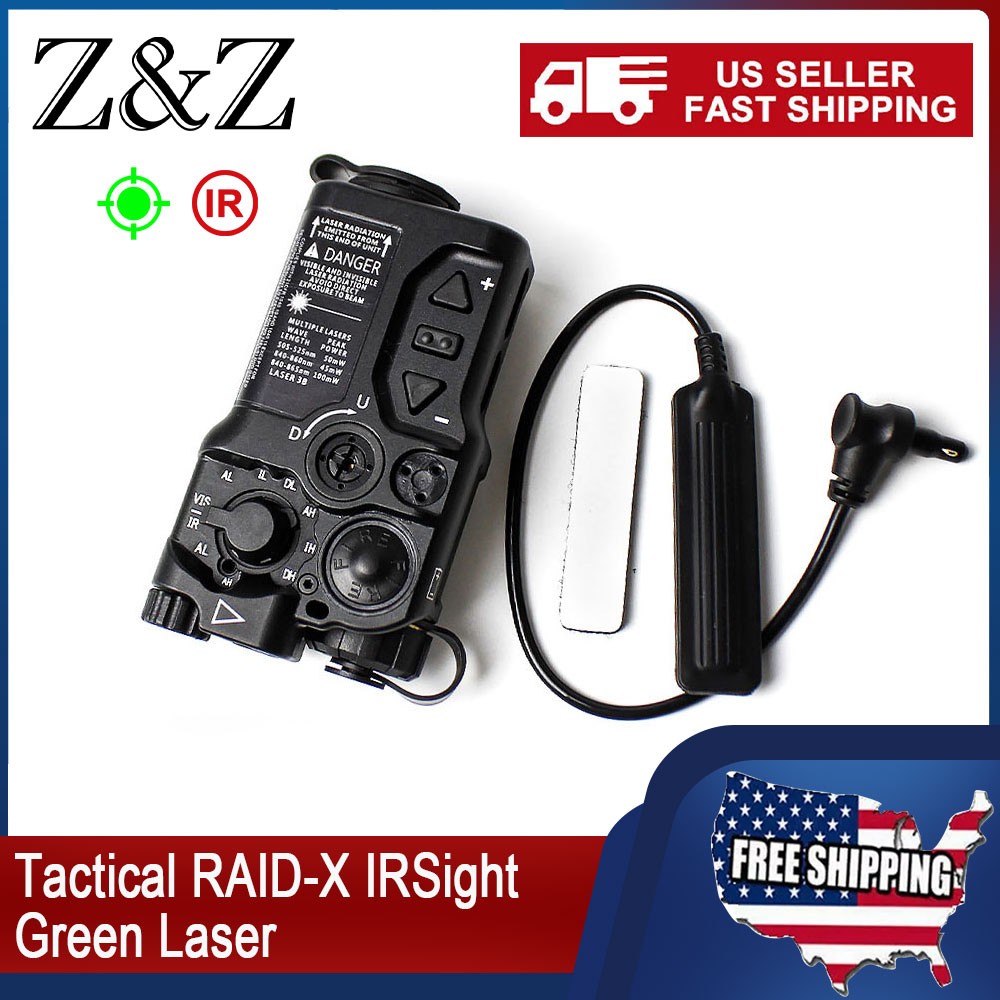 RAID-X IR Red/Green Dot Laser Aiming Sight Adjustable Weapon Flashlight Airsoft
