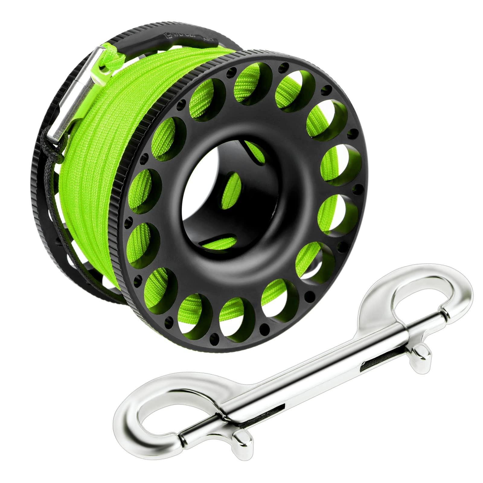 Scuba Diving Reel, Aluminum Alloy Wreck Cave Finger Spool with 30m/100ft High Vi