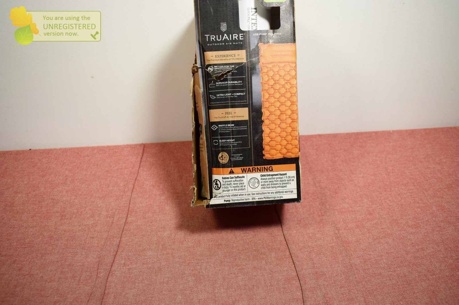 Intex TPU Cot Camping Sleeping Mat with Hand Held Mini USB Pump