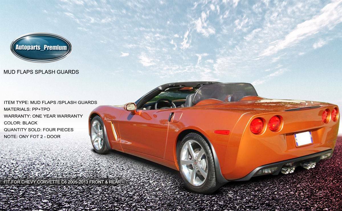 4Pcs Splash Guards Mud Flaps for Chevrolet Corvette C6 2005-2013 Front & Rear