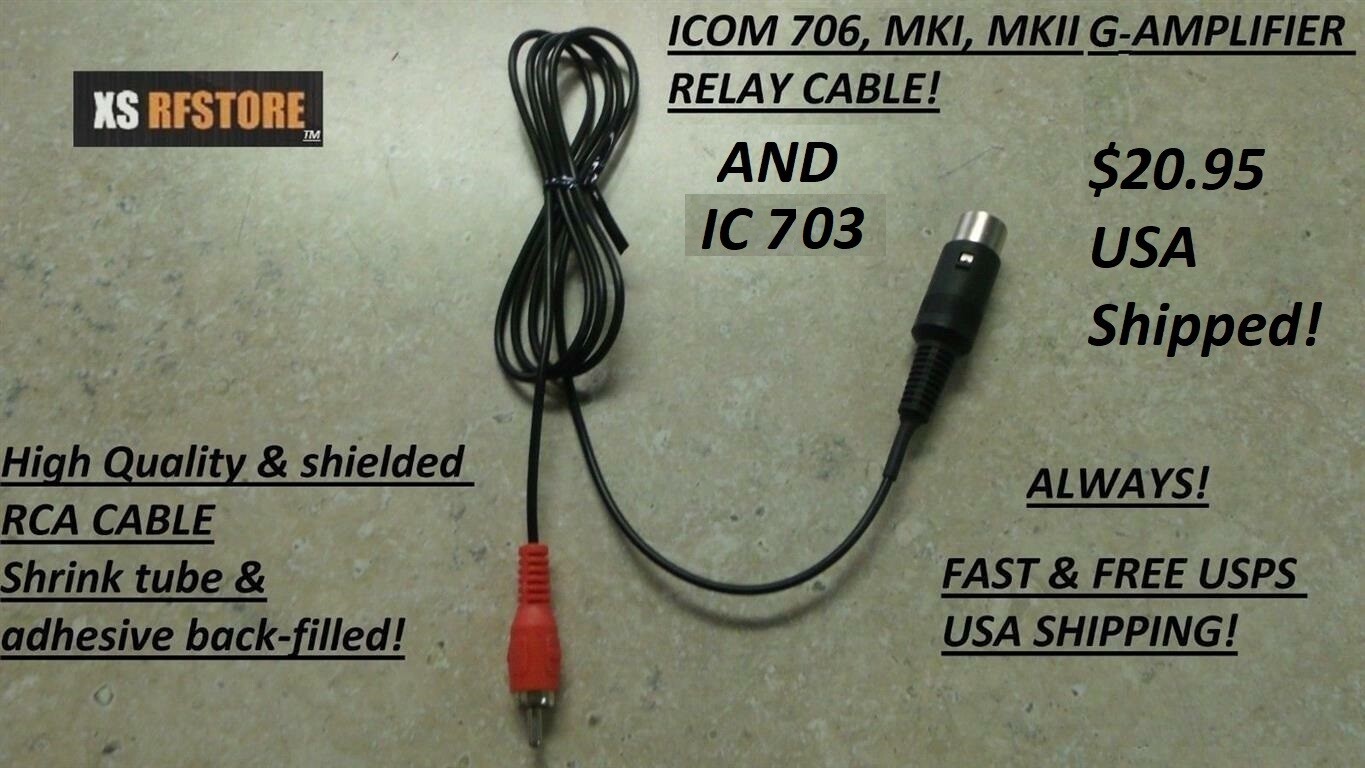 AMP CABLE ICOM IC-703 AMP CABLE NO ALC. FAST USA SHIP!