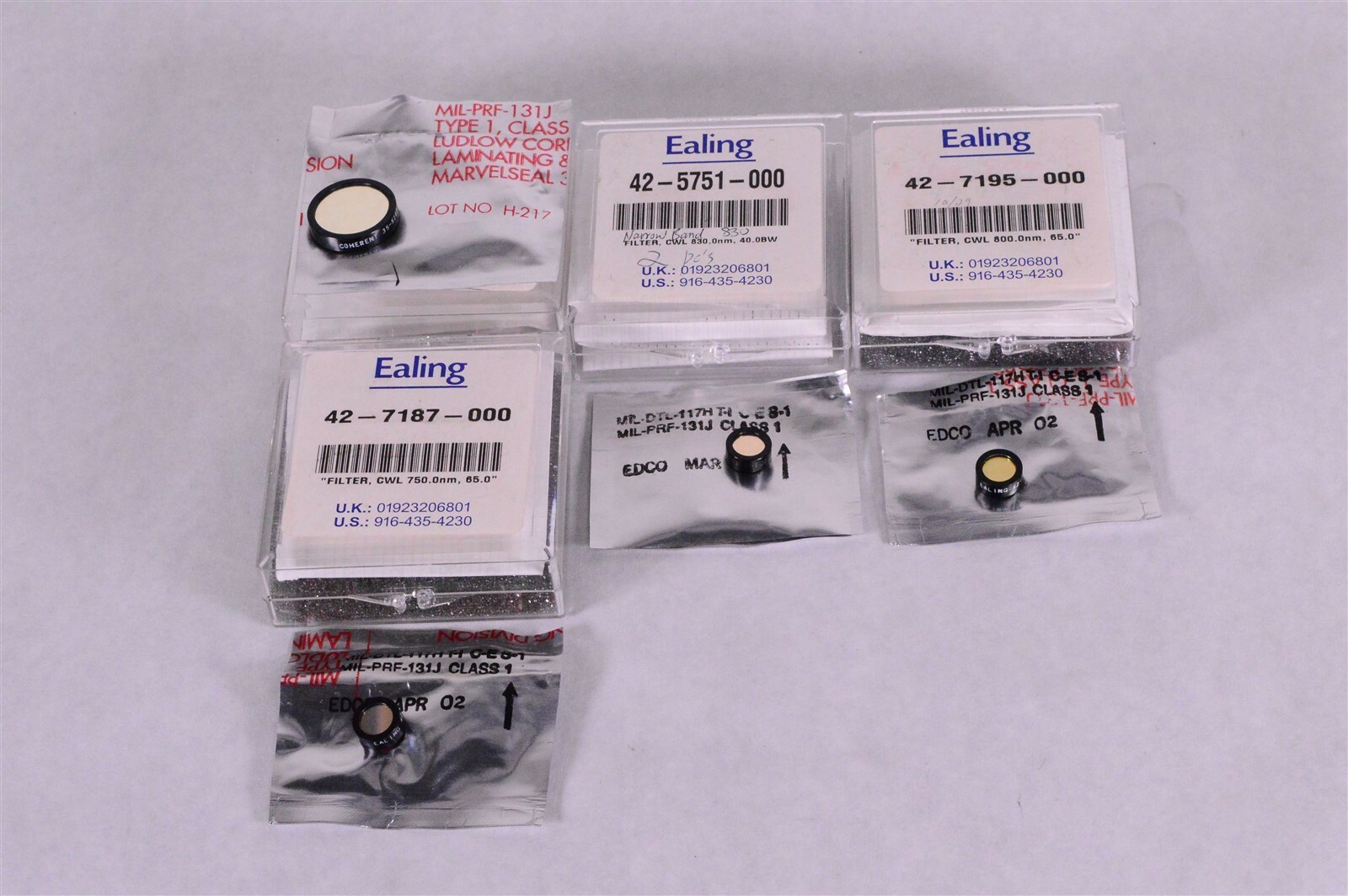 Lot of Ealing Comerent Filters 42-5751-000 42-7427195-000 187-000 35-5149 T-DXM
