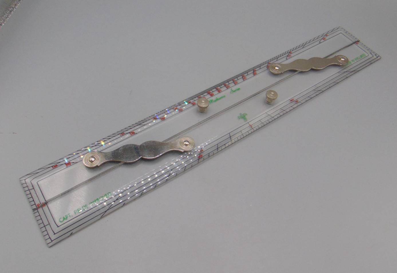 VINTAGE CAPT FIELDS IMPROVED PARALLEL PERSPEX RULER - MATHEMO SERIES