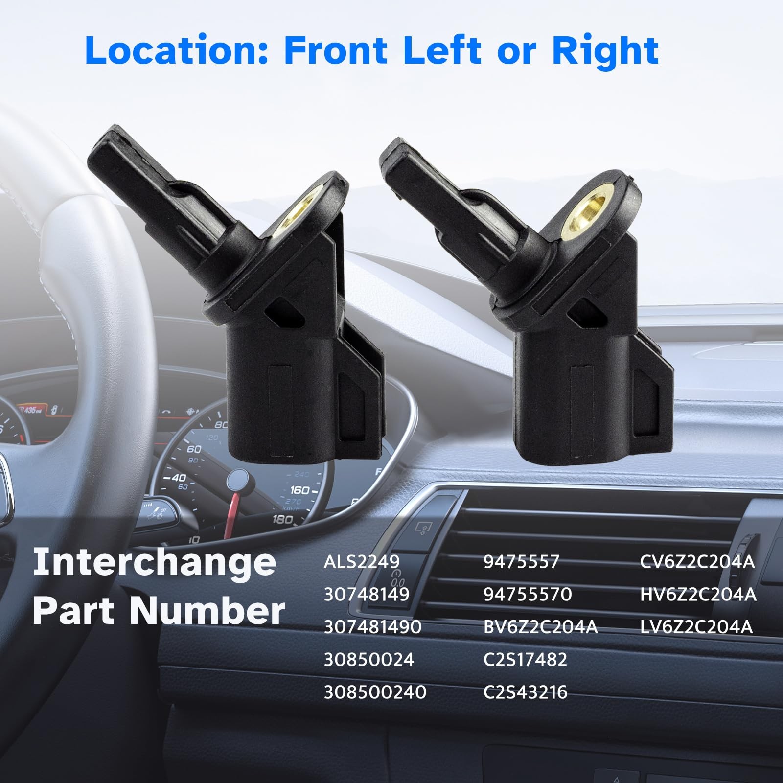 Front ABS Wheel Speed Sensor Left Right fit for Ford Escape Focus Transit...