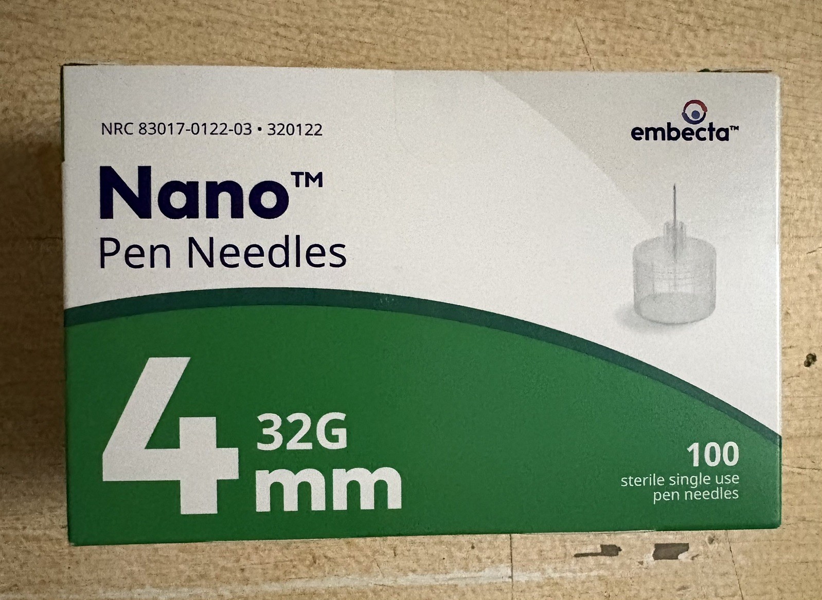 "NEW" Nano Pen for Diabetes 2nd Generation 4Mm 32g 100 Count