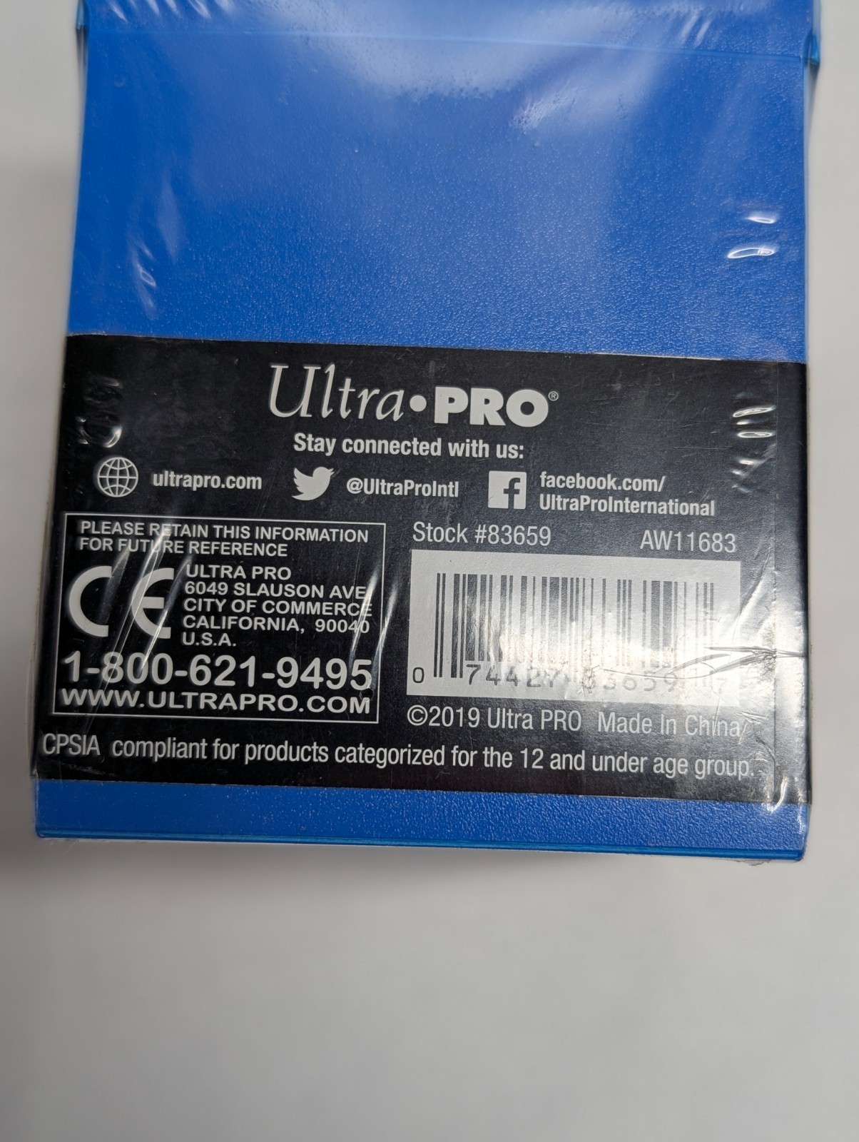 Ultra Pro Eclipse PRO 100+ Deck Box BLUE Locking Lid w/ 1 Card Divider