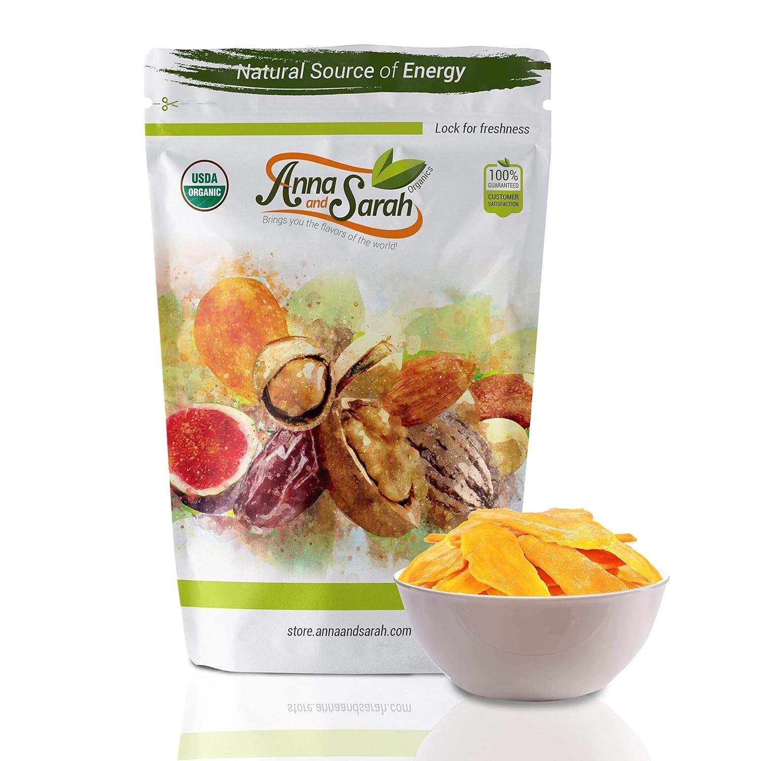 Anna and Sarah Dried Organic Mango, No Sugar Added, Preservatives,...