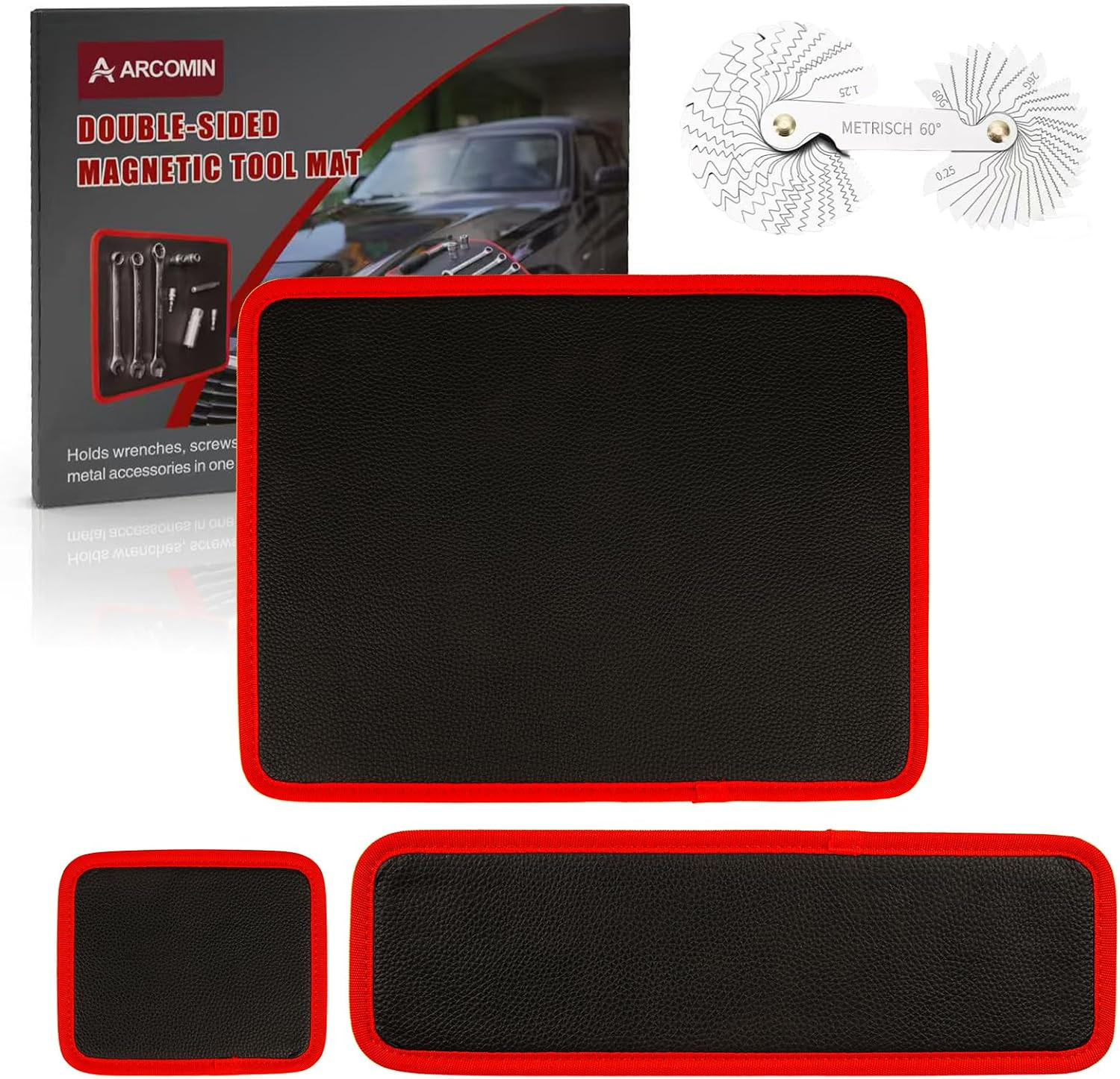 ‌ 3PC Flexible Magnetic Tool Mat & Tray Holder - Magnetic Tool Tray, Flexible Ma