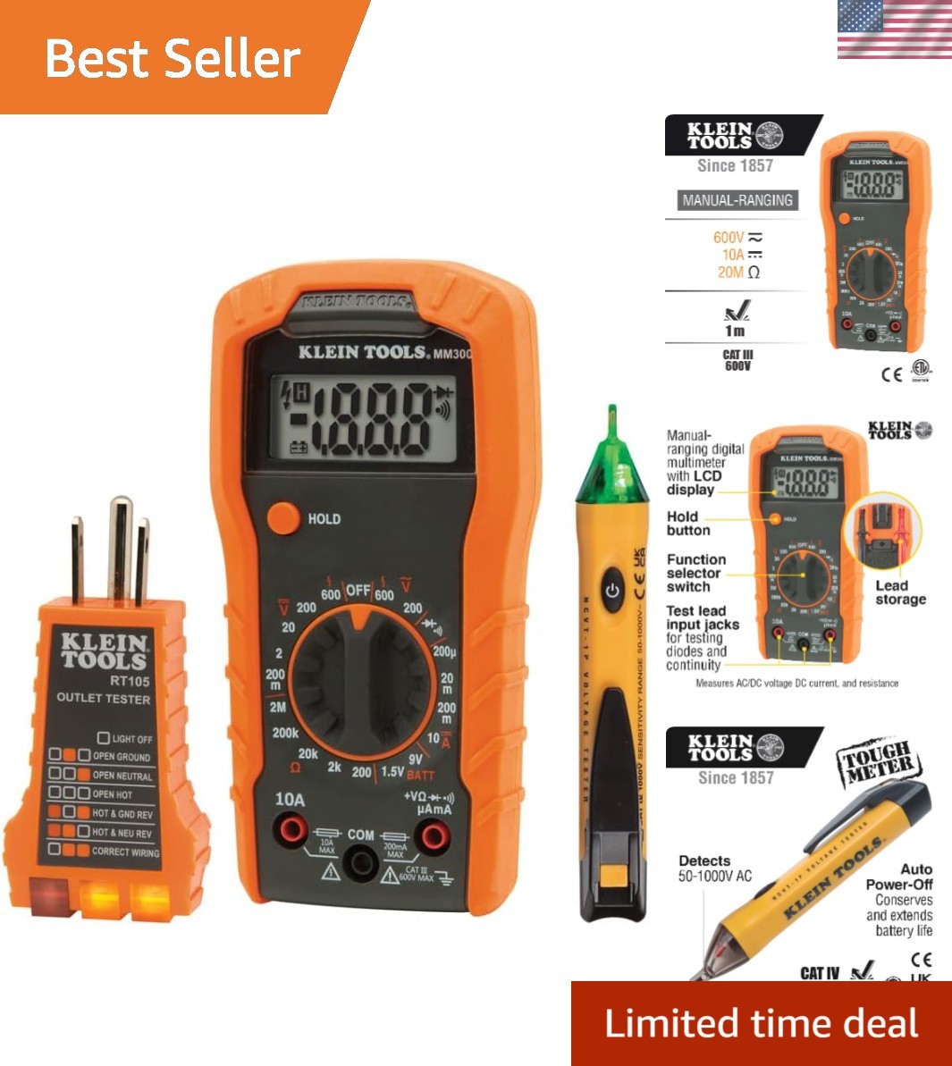 Klein Tools Electrical Testing Set - Multimeter, NCVT, RT105