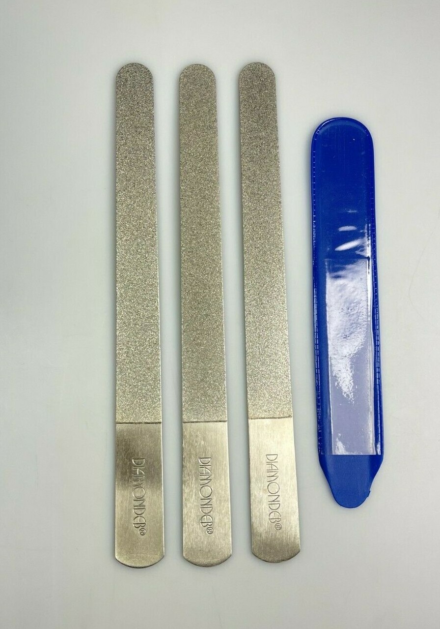 3PK Diamond Deb Manicure Nail File Crystal Surface AUTHENTIC-8''