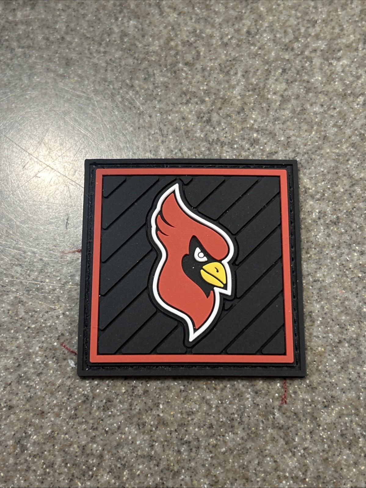 RARE North Idaho College Cardinals Sew On Raised Rubber Patch 2” X 2” Free Ship!