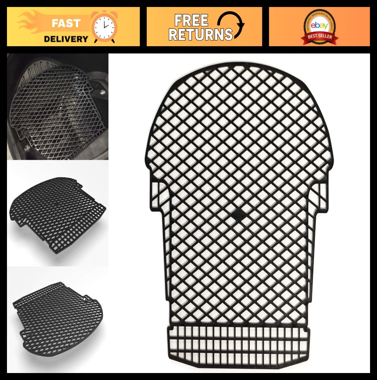 110-130 lb Spreader Grate Kit for Lawn Care - Durable Black Accessory