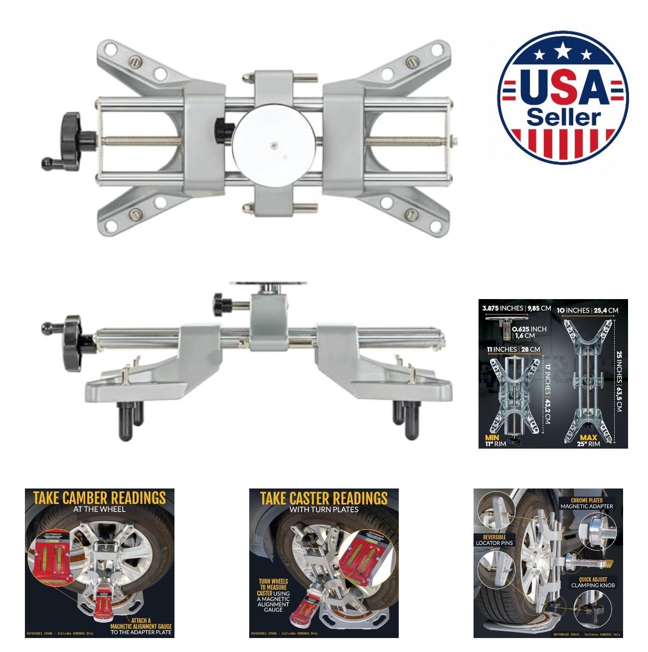 Wheel Alignment Clamp Magnetic Adapter 3D Camber Caster Gauge Attachment 11-25