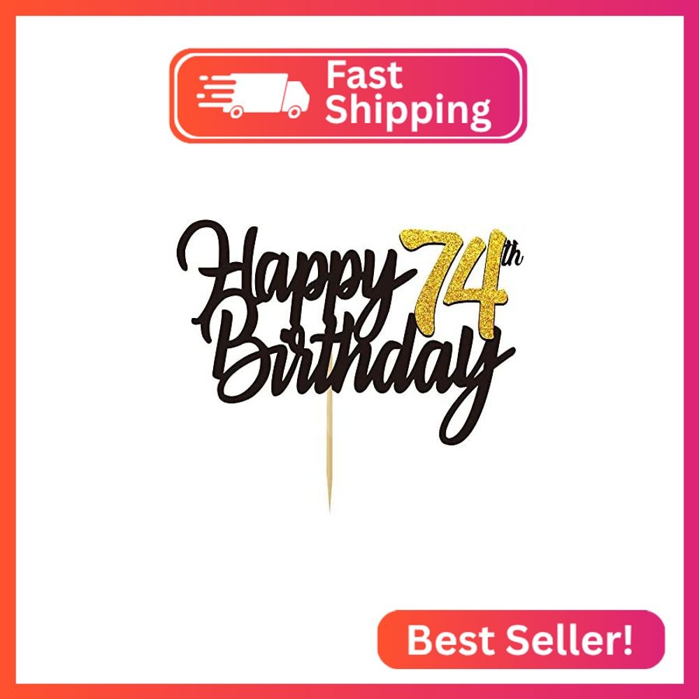 Happy 74th Birthday Cake Toppers Glitter 74th Anniversary Cake Topper 74 Years L