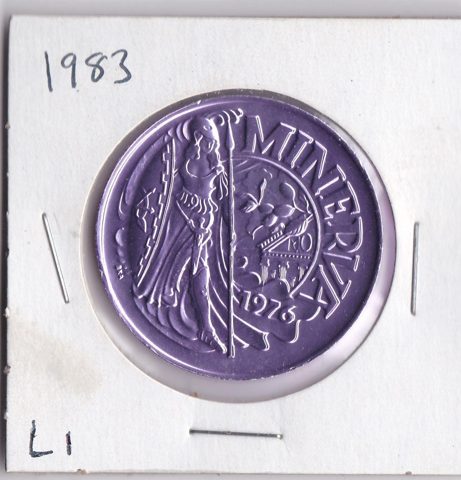 1983 MINERVA 1976/ SEVENTH HEAVEN 1983 Aluminum Mardi Gras DOUBLOON (L1)