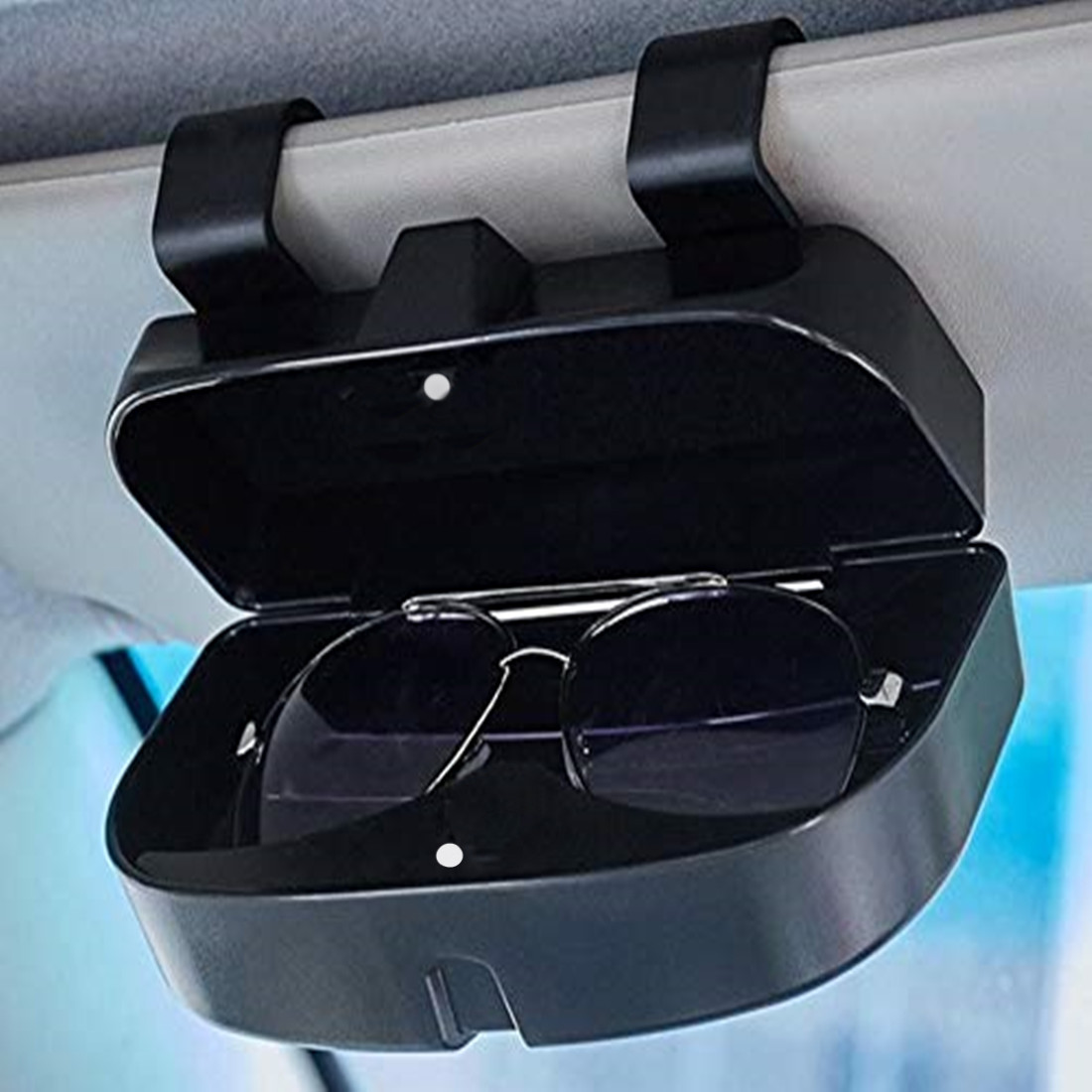 Car Sun Glasses Holder Case Box Glasses Clip Auto Visor Card Ticket Universal
