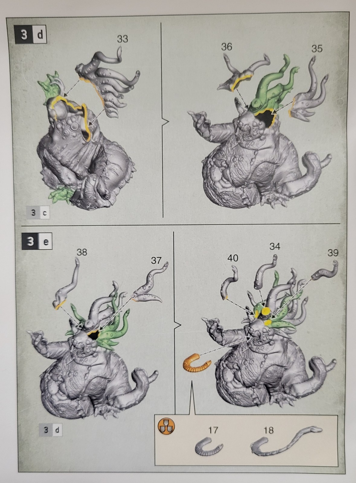Beast of Nurgle tongues and tentacle hair bits Warhammer 40K Chaos Daemon Sigmar